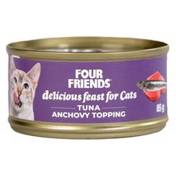 Four Friends våt kattmat med tonfisk & ansjovis 85g